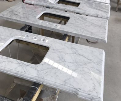 5. Grade A quality Tops in 1.8/2.0/2.5/3cm thickness: Carrara marble top, quartz top.