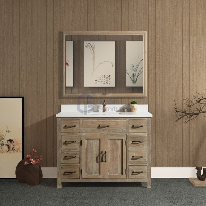 Sunflower1048 Disassembly KD Farmhouse Rustic Washroom Vanity