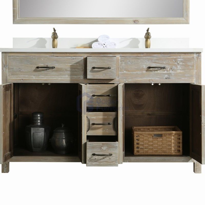 Sunflower1060 Disassembly KD Farmhouse Rustic Washroom Vanity