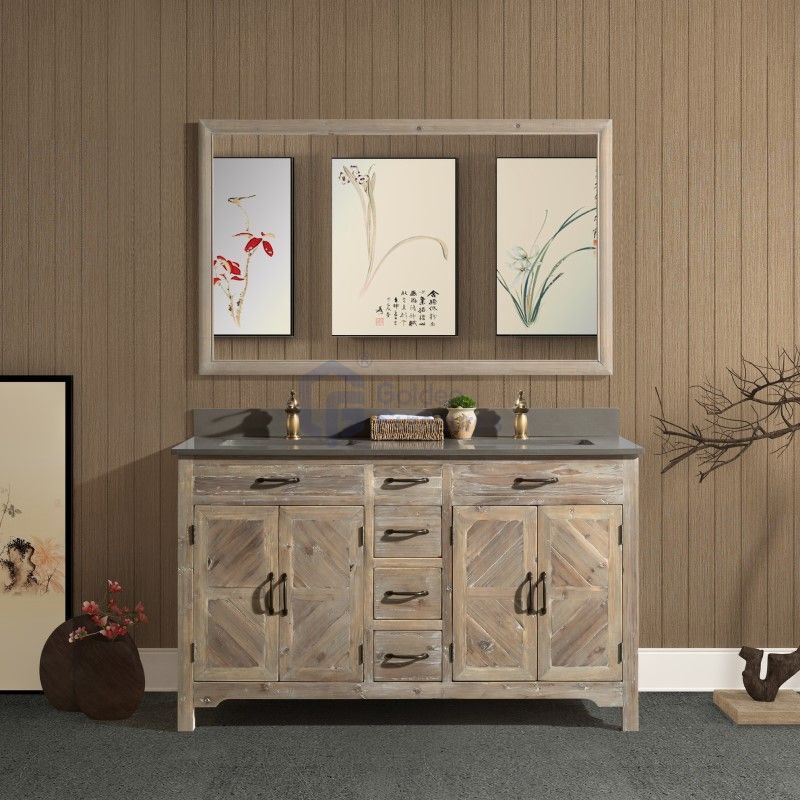 Sunflower4060 Disassembly KD Farmhouse Rustic Washroom Vanity