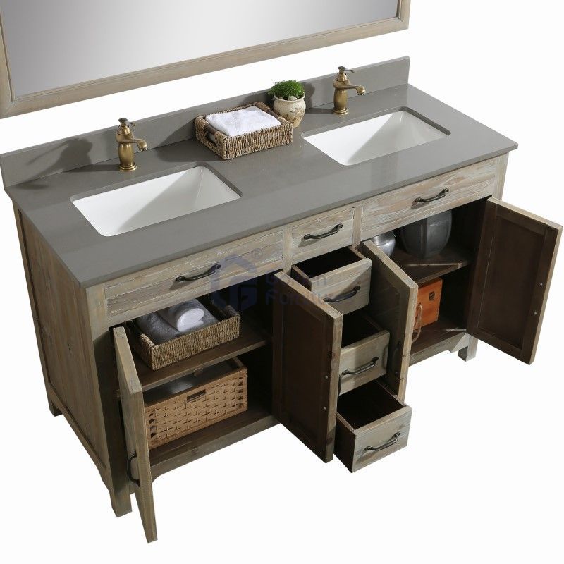 Sunflower4060 Disassembly KD Farmhouse Rustic Washroom Vanity