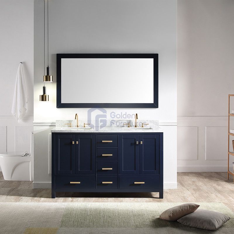 Rose2048D Navy Blue Solidwood Freestanding Vietnam Vanity