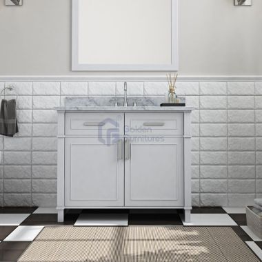 Iris7030 White Transitional Solid Wood Vanity