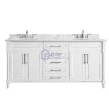 Iris7072 White Transitional Solid Wood Vanity