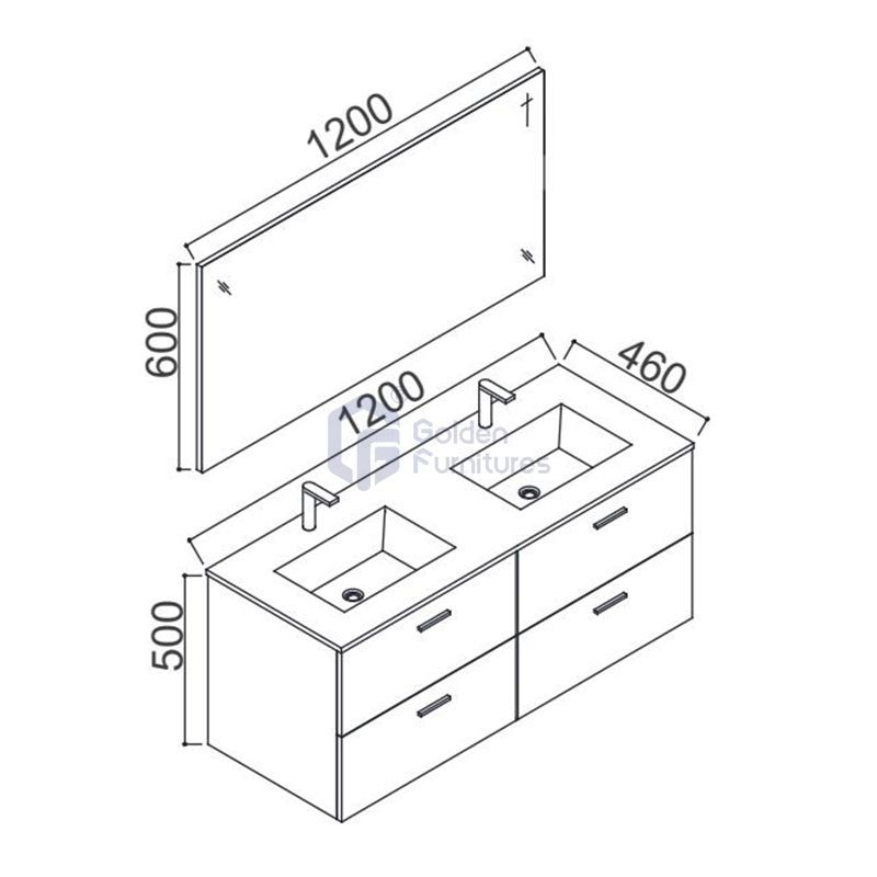 Piano9048 Melamine Large Storage Wall Mounted Bathroom Cabinet