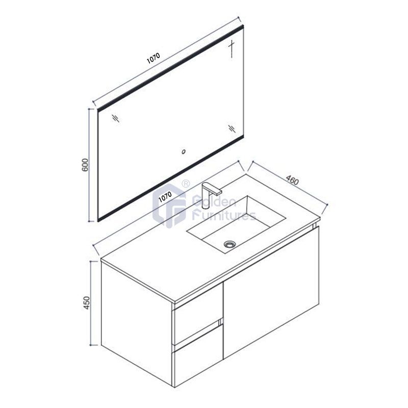 Piano5042 High Glossy Large Storage Wall Mounted Bathroom Cabinet