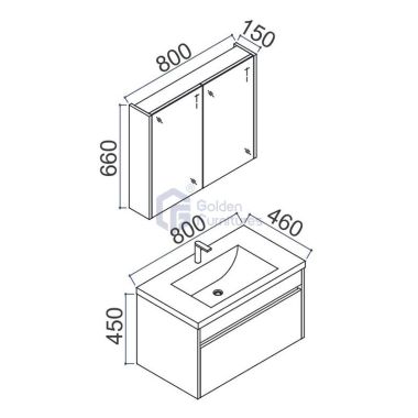 Piano2032 Melamine Large Storage Wall Mounted Bathroom Cabinet