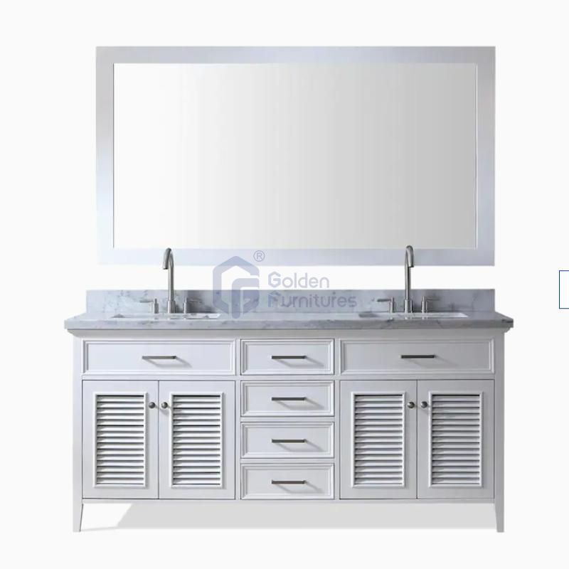 Daisy1072D Solidwood Freestanding Vietnam Bathroom Vanity With Marble Top