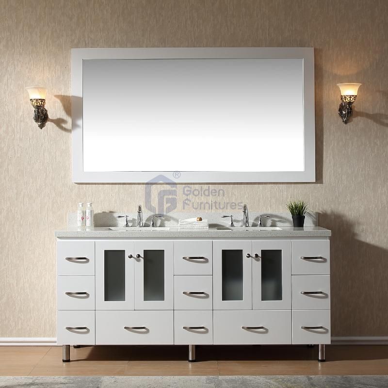 Daisy2060 Solidwood Freestanding Vietnam Cabinet Vanity In White With Marble Top