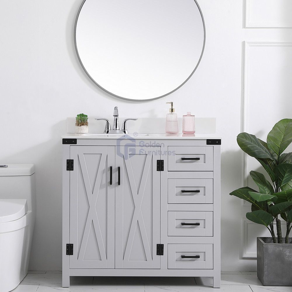 Daisy5036-1 Solidwood Freestanding Vietnam Cabinet Single Bathroom Vanity Set Solid wood