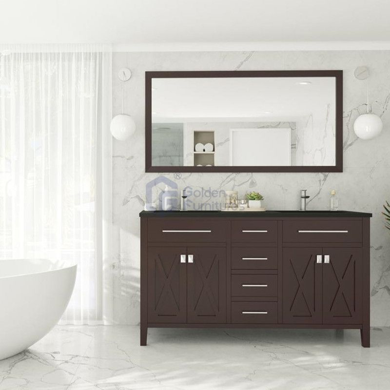 Daisy5060 Solidwood Freestanding Vietnam Cabinet Vanity In White With Marble Top