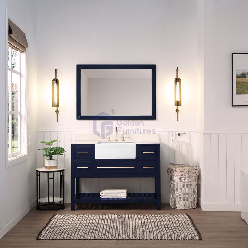 Lily2048NB Navy Blue Single Sink Vietnam Bathroom Vanity Factory