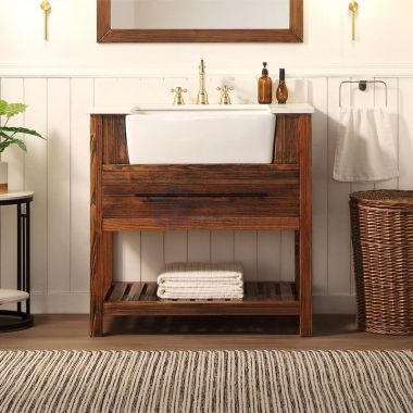 Lily2036W Wood Single Sink Vietnam Bathroom Vanity Factory