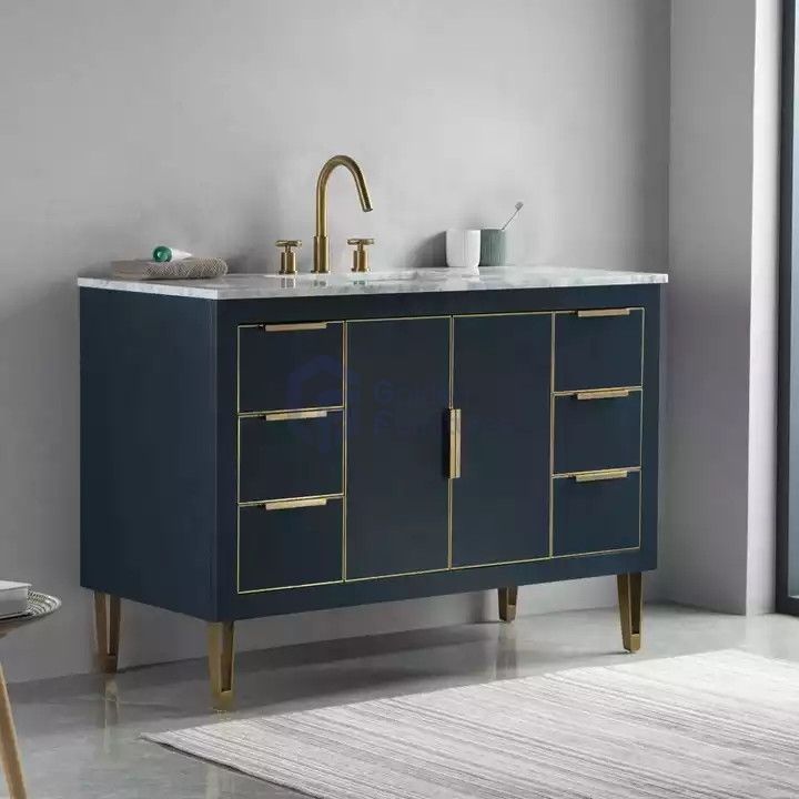 Orchid1048 Modern Design Metal Decoration Wood Freestanding Wood Vanity