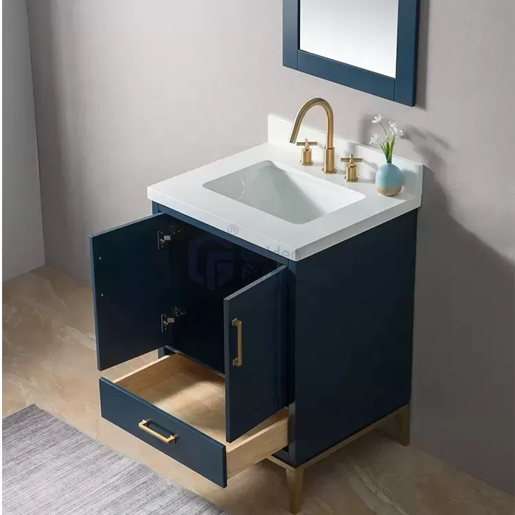 Orchid2030 Modern Design Metal Decoration Wood Freestanding Wood Vanity