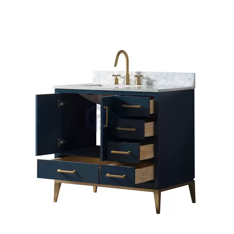 Orchid2036 Modern Design Metal Decoration Wood Freestanding Wood Vanity