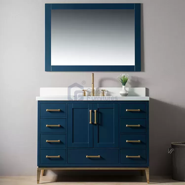 Orchid2048 Modern Design Metal Decoration Wood Freestanding Wood Vanity