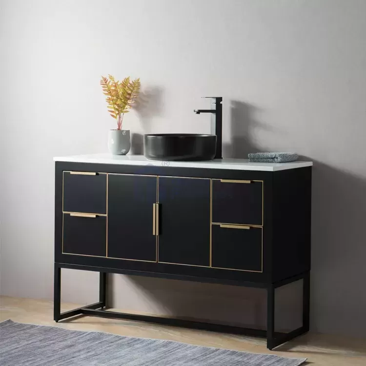 Orchid3048 Modern Design Metal Decoration Wood Freestanding Wood Vanity