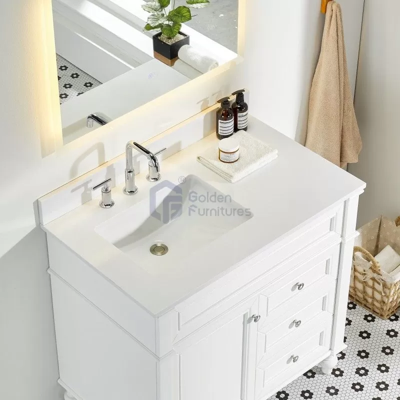 Iris10036 White Transitional Solid Wood Vanity