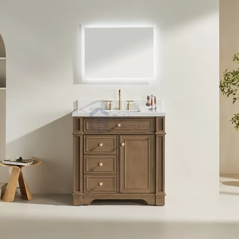 Sunflower18036B Classical Antique Farmhouse Rustic Washroom Vanity