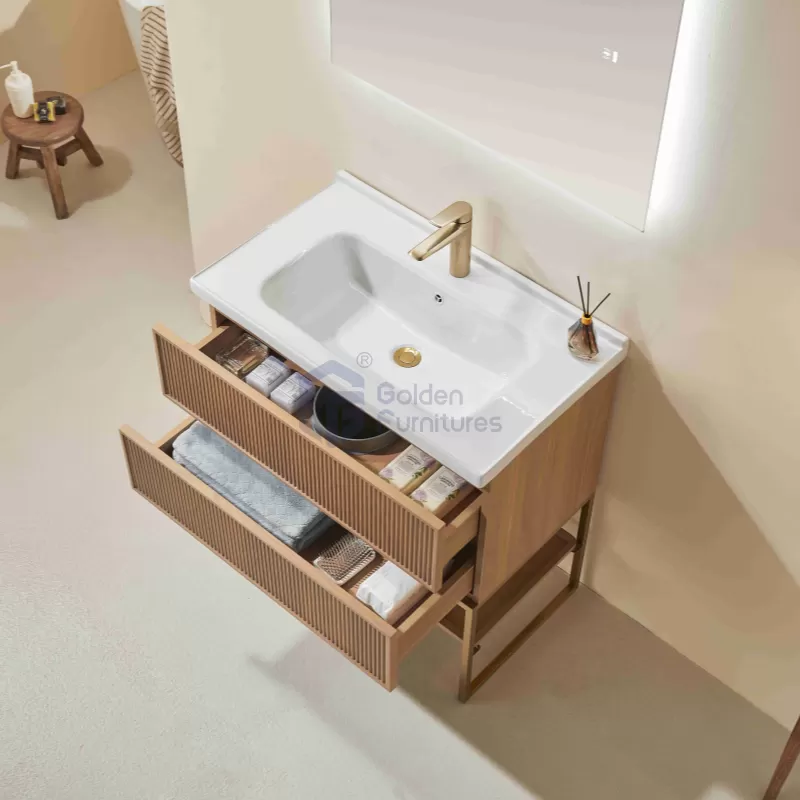 Orchid6030 Modern Design Metal Decoration Wood Freestanding Vanity