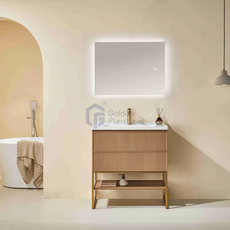 Orchid6030 Modern Design Metal Decoration Wood Freestanding Vanity