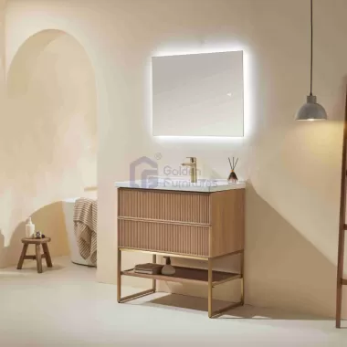 Orchid6030 Modern Design Metal Decoration Wood Freestanding Vanity
