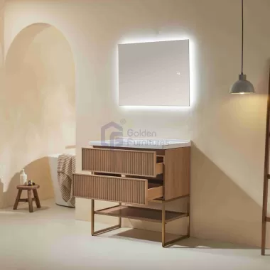 Orchid6030 Modern Design Metal Decoration Wood Freestanding Vanity