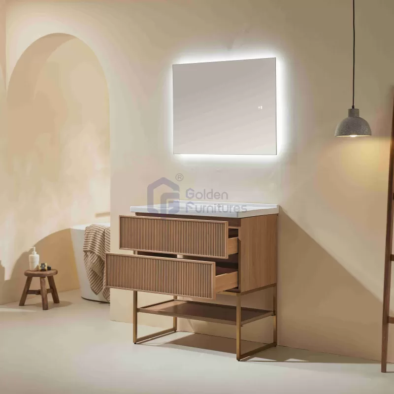 Orchid6030 Modern Design Metal Decoration Wood Freestanding Vanity