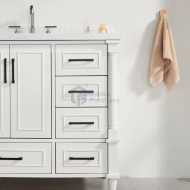Iris7036 White Transitional Solid Wood Vanity