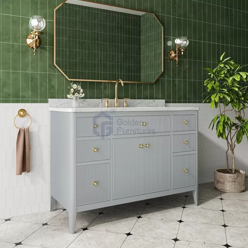 Tulip13048C-GR New Designs Bathroom Cabinet