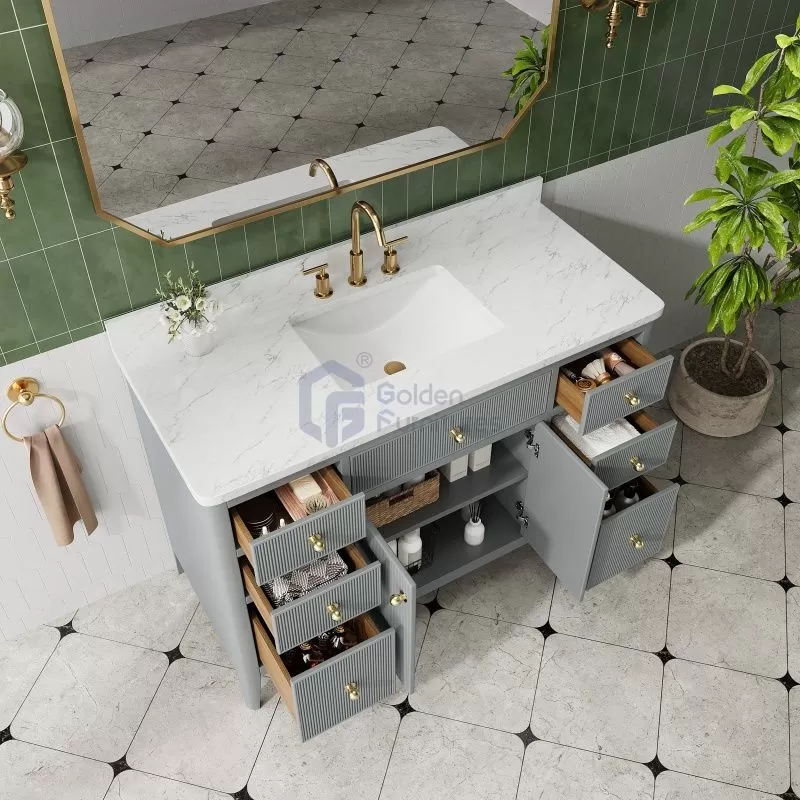 Tulip13048C-GR New Designs Bathroom Cabinet