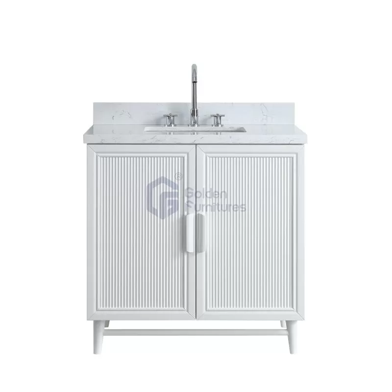 Sunflower13036B-W Classical Antique Farmhouse Rustic Washroom Vanity
