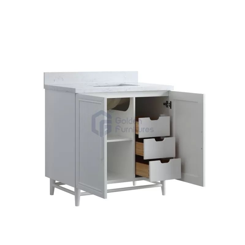 Sunflower13036B-W Classical Antique Farmhouse Rustic Washroom Vanity