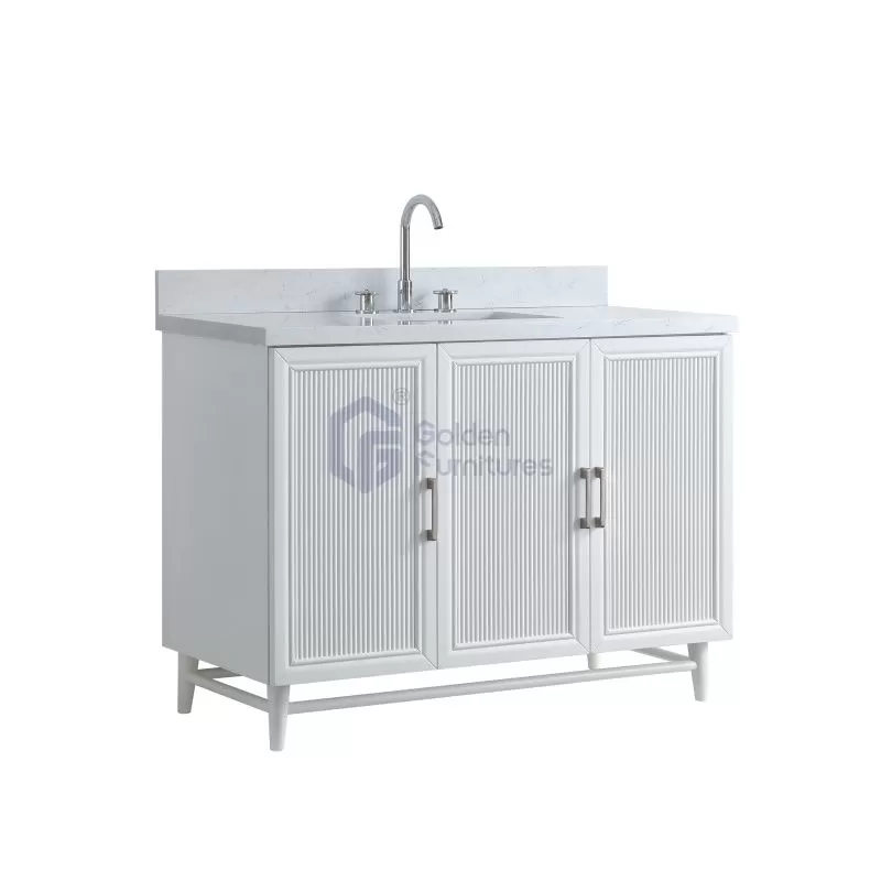 Sunflower13048B-W Classical Antique Farmhouse Rustic Bathroom Vanity
