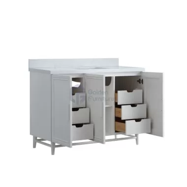 Sunflower13048B-W Classical Antique Farmhouse Rustic Bathroom Vanity