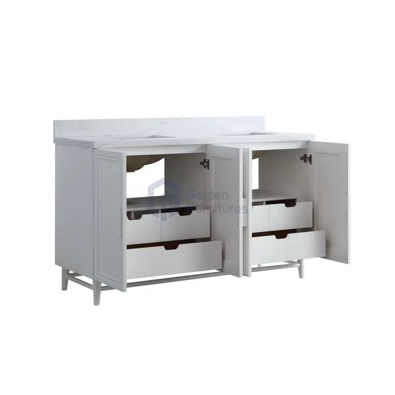Sunflower13060B-W Classical Antique Farmhouse Rustic Washroom Vanity