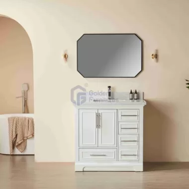 Iris23036W Transitional Solid Wood Vanity