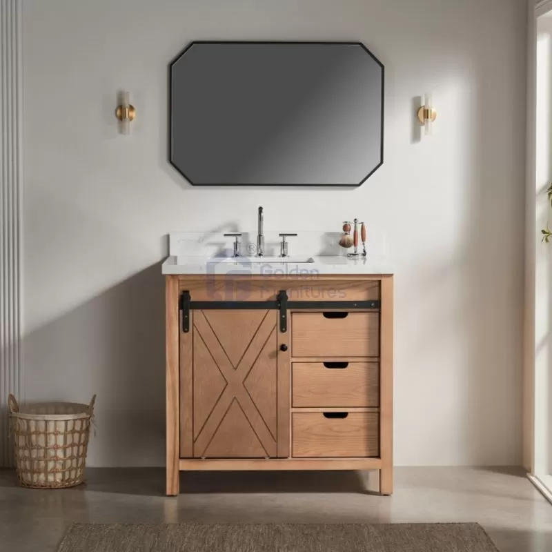 Daisy4036B-LC Solidwood Freestanding Vietnam Cabinet Single Bathroom Vanity Set Solid wood
