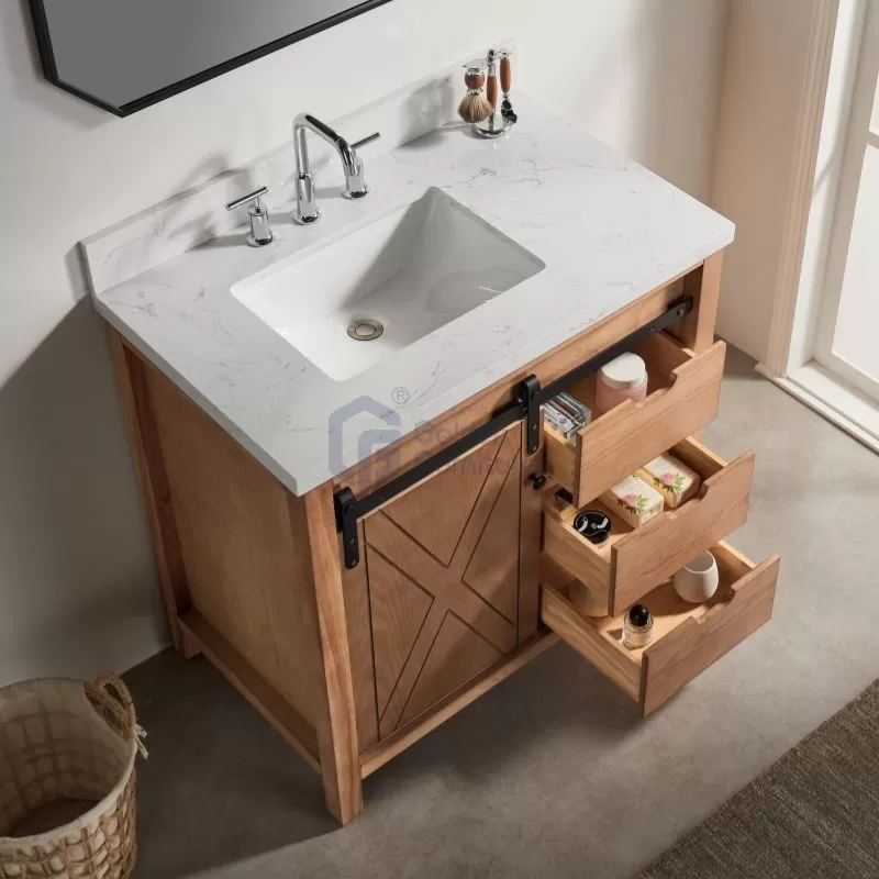 Daisy4036B-LC Solidwood Freestanding Vietnam Cabinet Single Bathroom Vanity Set Solid wood