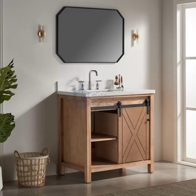 Daisy4036B-LC Solidwood Freestanding Vietnam Cabinet Single Bathroom Vanity Set Solid wood