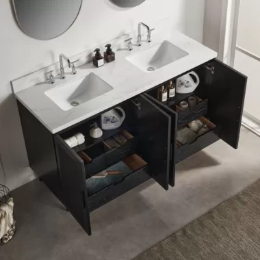 Sunflower13060B-MBK Classical Antique Farmhouse Rustic Washroom Vanity