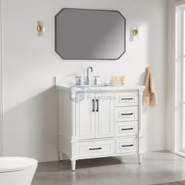 Iris7036C White Transitional Solid Wood Vanity