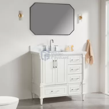 Iris7036C White Transitional Solid Wood Vanity