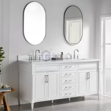 Iris7072C White Transitional Solid Wood Vanity