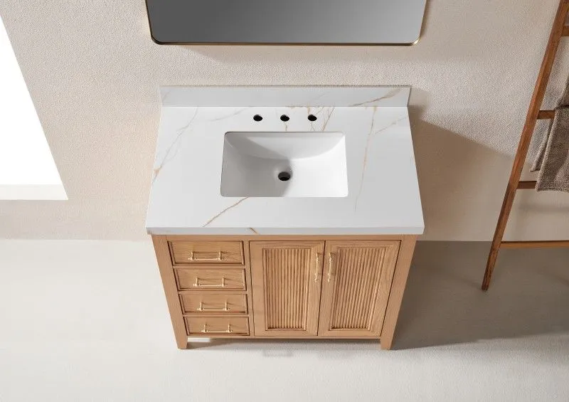 Sunflower28036-LC Classical Antique Farmhouse Rustic Washroom Vanity