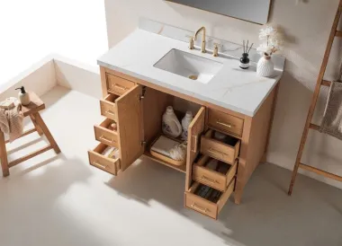 Sunflower28048-LC Classical Antique Farmhouse Rustic Washroom Vanity