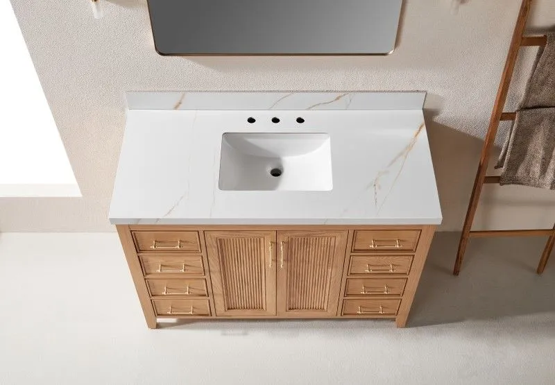 Sunflower28048-LC Classical Antique Farmhouse Rustic Washroom Vanity